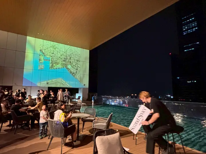 Fireside chat by the rooftop pool — Taiwan Digital Night 2025 — Kaohsiung